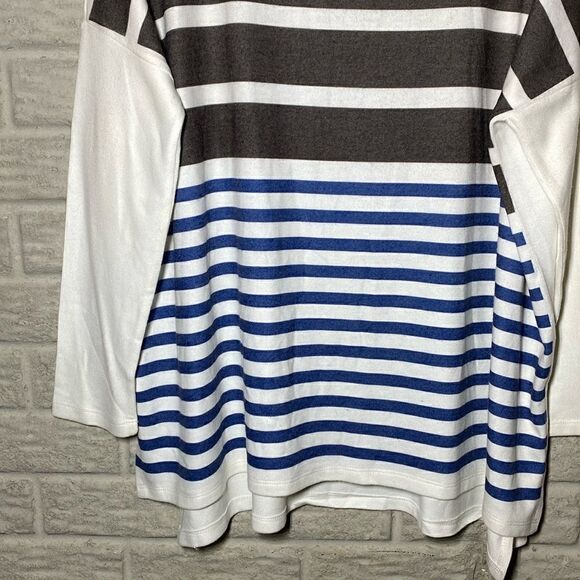 MSRP $128 Go Couture Printed Elbow Patch High/Low Sweater Women's Size Large - Picture 4 of 7